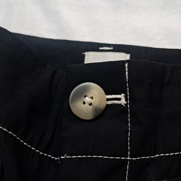 Anthropologie Maeve Colette Pants Women's 27 Black Crop Wide Leg Contrast Stitch - Picture 6 of 11